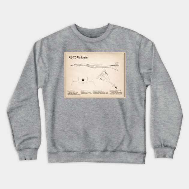 XB-70 Valkyrie Strategic Bomber - SD Crewneck Sweatshirt by SPJE Illustration Photography